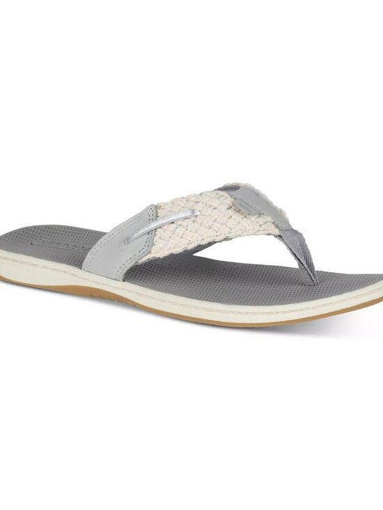 Sperry Parrotfish Flip Flop Sandal Gray Silver 8 New $50 - Picture 1 of 5